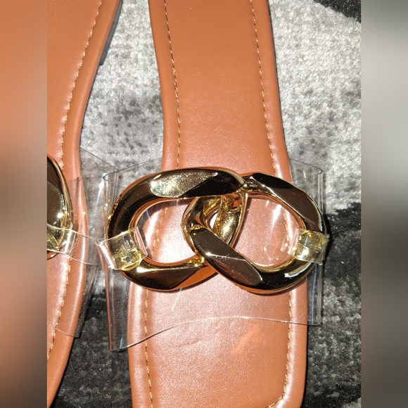 NWOT Zara Size 41 (9/10 US) Gold Metal Chain Flat Sandals! - Picture 8 of 13